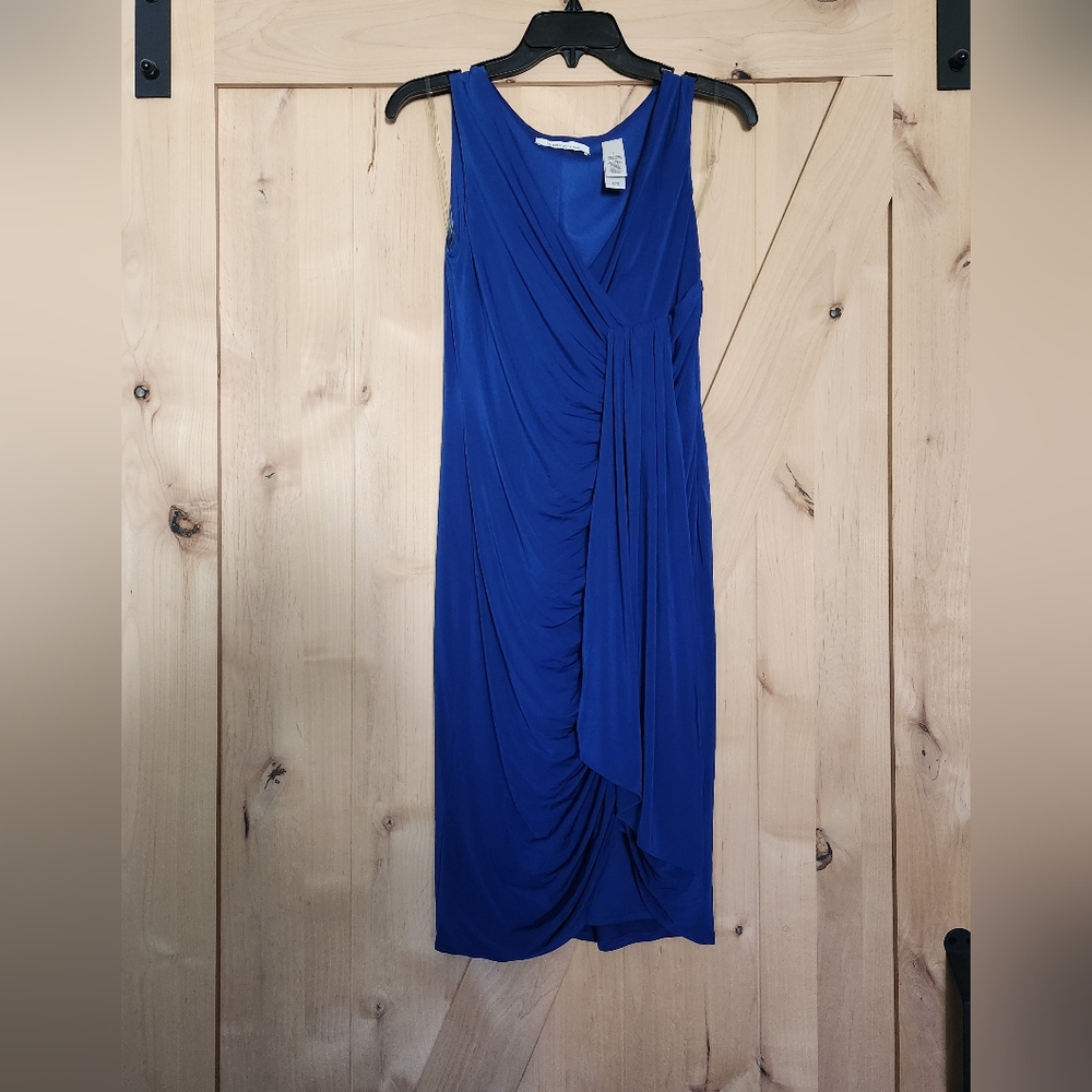 Laundry by Design Blue Ruched Sheath Dress